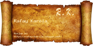 Rafay Karola névjegykártya